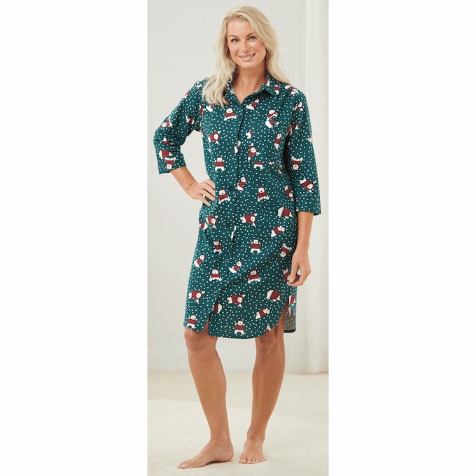 Printed Flannel PJs or Nightshirt, , large