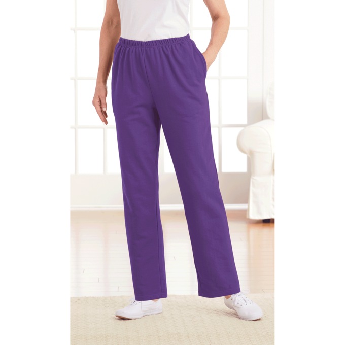 Casual Fleece Pants, Purple, large
