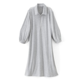 Collared Rib Knit Dress, , large