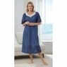 Lace V-Neck Long Nightgown, , large