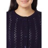 Cable Knit Cardigan, Navy, large