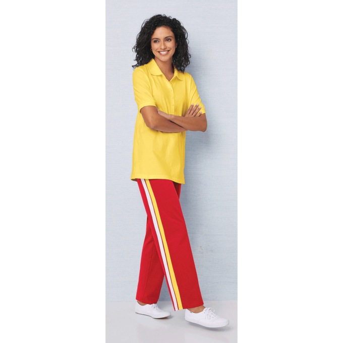 Knit Polo Top, Sunshine, large