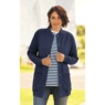 Snap-Front Cardigan, Navy, large