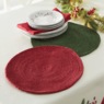 Set of 4 Chenille Round Placemats, , large