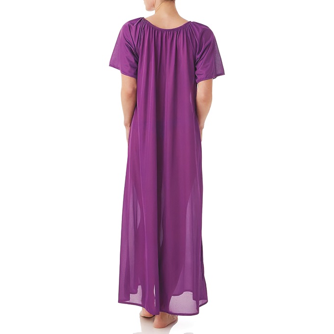2-Pack Long Tricot Nightgowns, Teal Iris, large