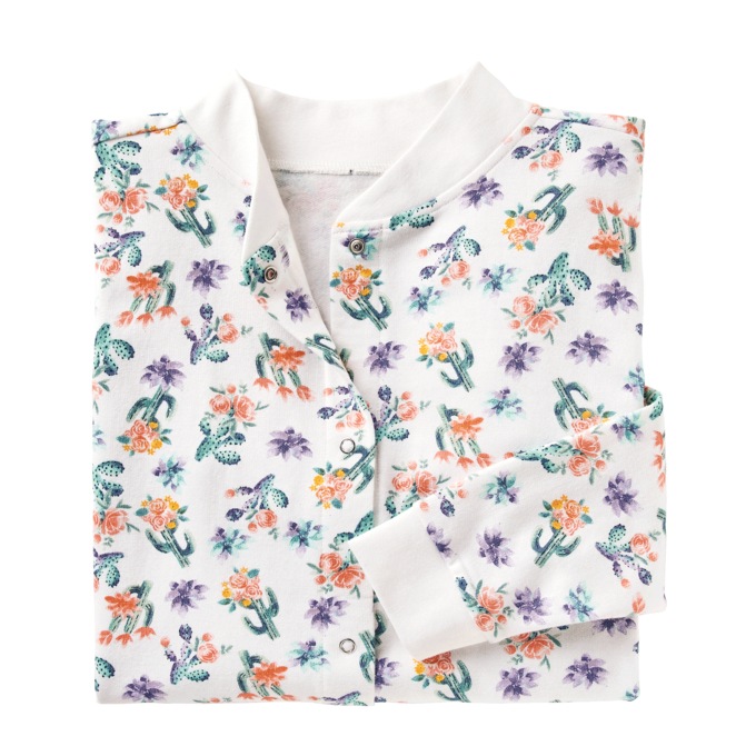 Snap-Front Cardigan, Cactus Print, large