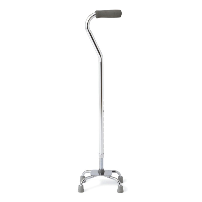 Aluminum Quad Cane, Silver, large