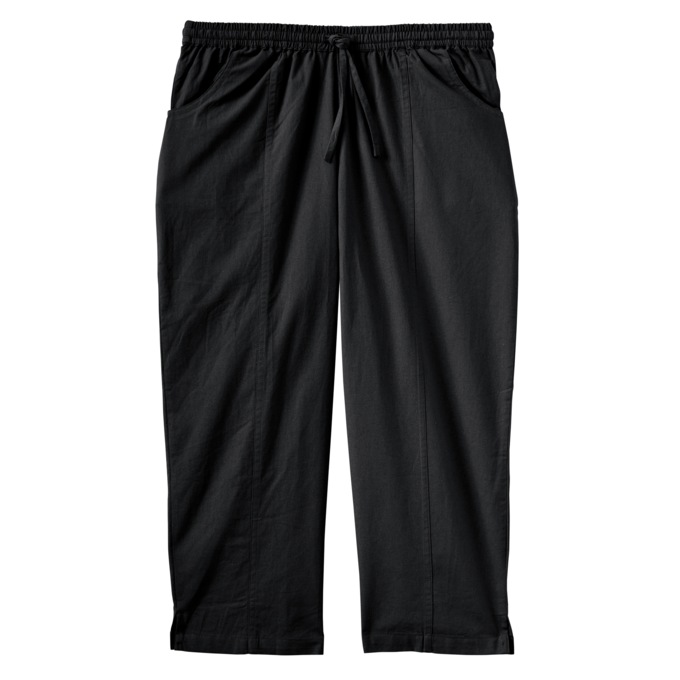 Drawstring Cotton Capris, , large