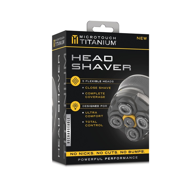 Microtouch Titanium Rechargeable Head Shaver, , large