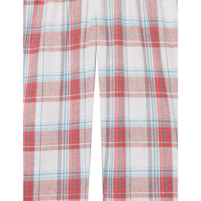 Women's Plaid Flannel PJ Set, Teal, large