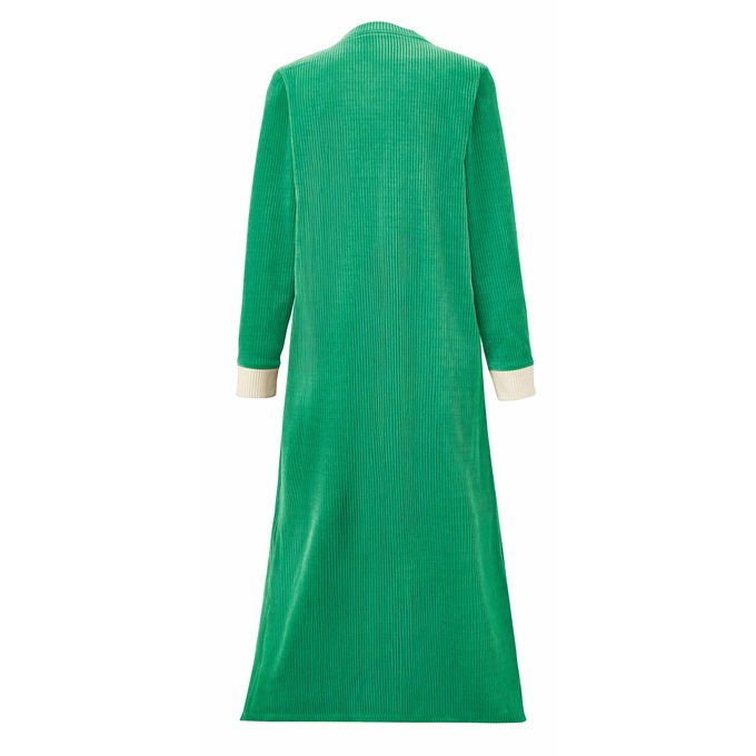 Chenille Colorblock Robe, Emerald Ivory, large