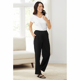 Pintuck Pull-On Knit Pant, , large