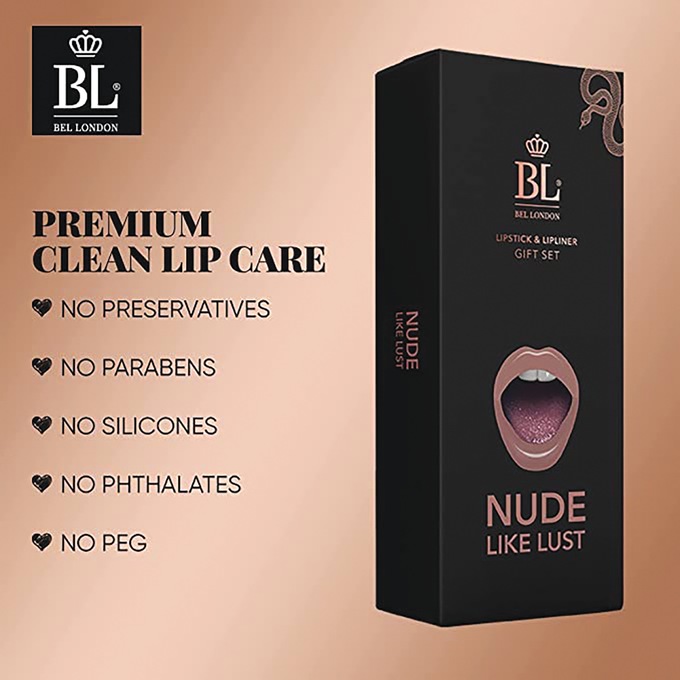 BEL London Lipstick & Lipliner Set, Nude, large