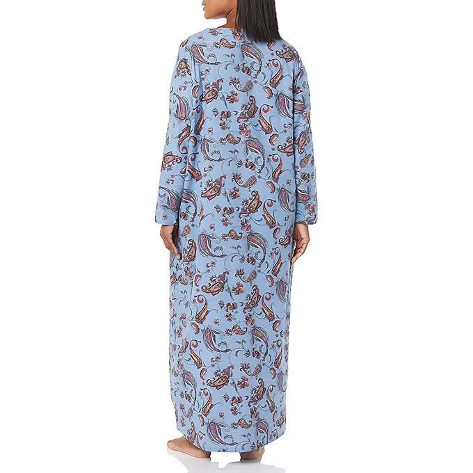 Flannel Nightgown, Blue Paisley, large