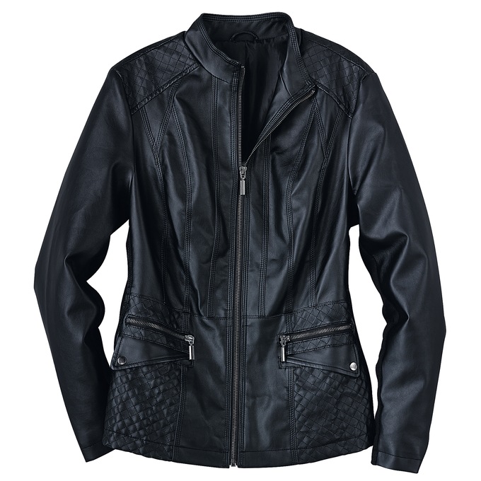 Faux Leather Jacket, , large