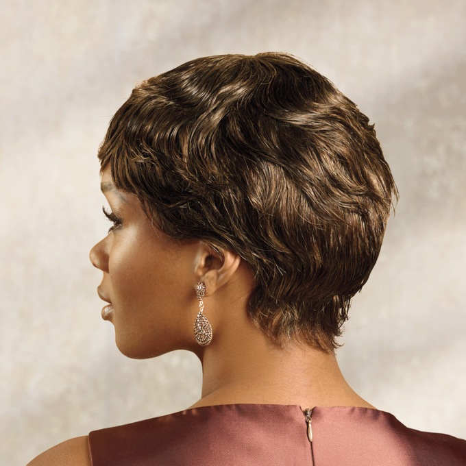 Suki Human-Hair Wig, Medium Dark Brown Honey Blonde, large