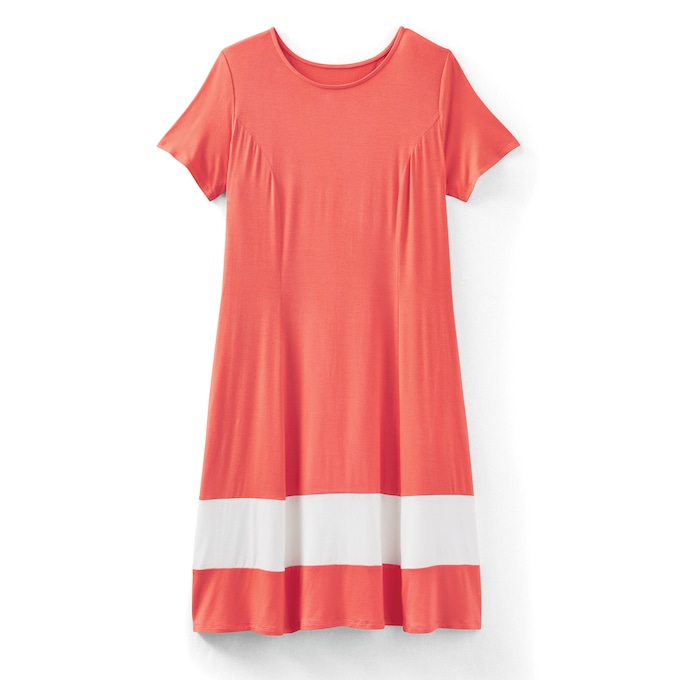 Jersey Fit & Flare Dress, , large