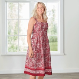 Smocked Border Print Sundress, , large