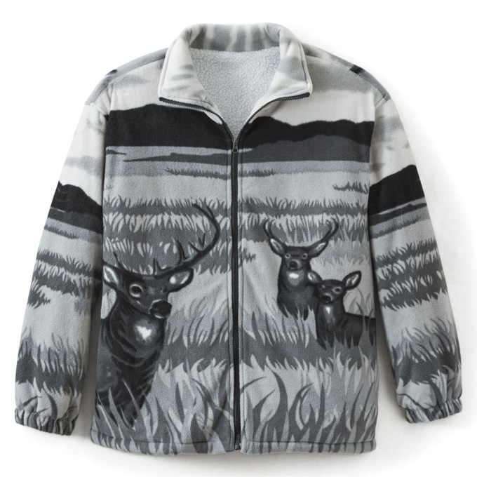 Men's Animal Fleece Jacket, , large