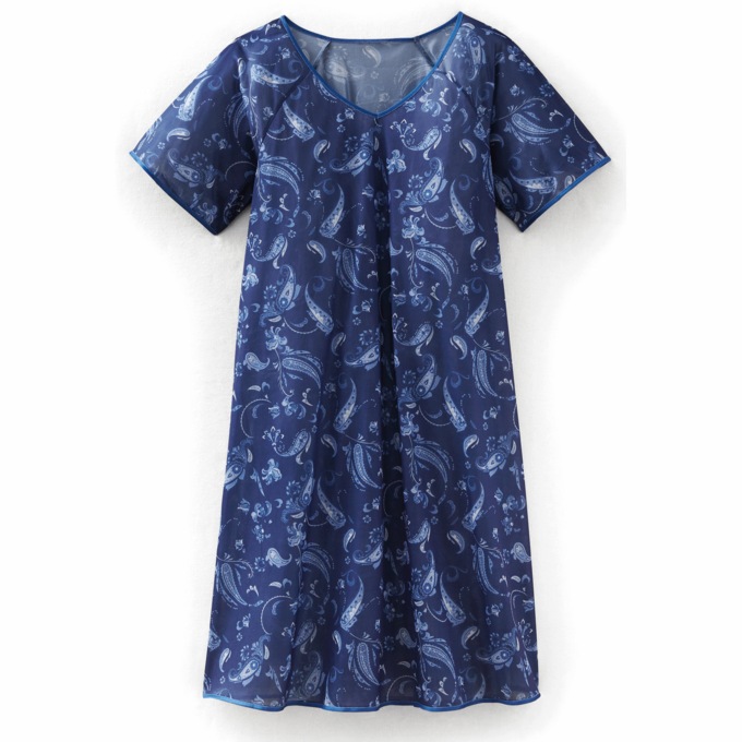 2-Pack Silky Tricot Nightgowns, Paisley Royal, large