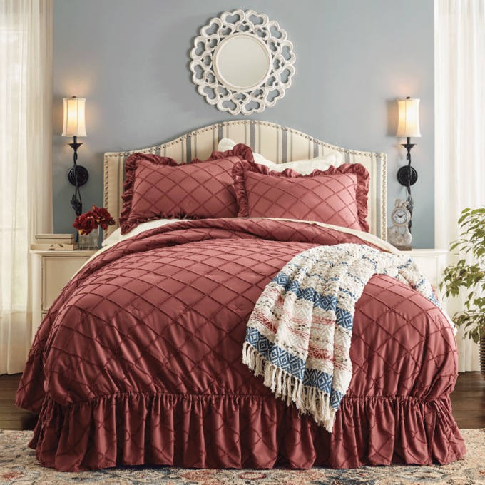 Anna Skirted Bedspread, , large