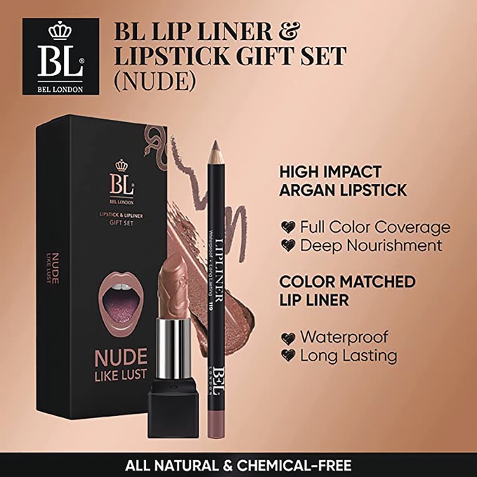 BEL London Lipstick & Lipliner Set, Nude, large