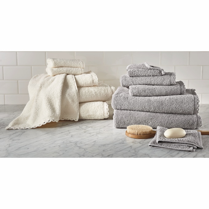 6-Piece Crochet Trim Towel Set, , large