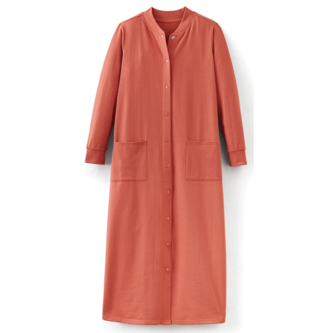 Solid Snap Front Robe, Burnt Sienna, large