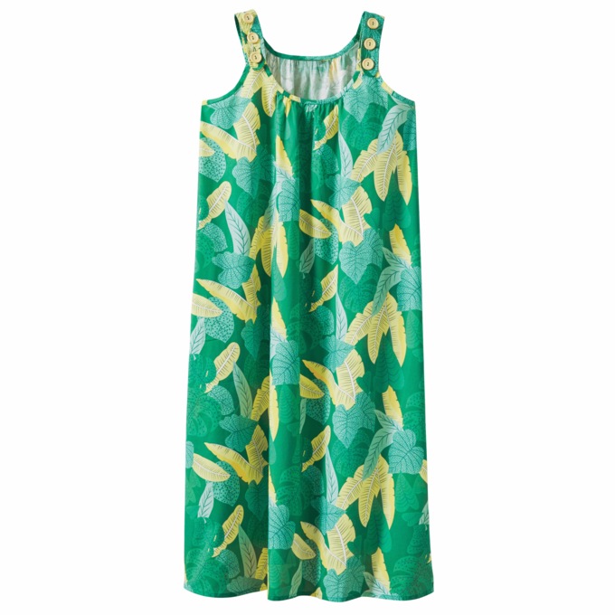 Free-Flowing Shift Dress, Tropical Green Print, large