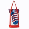 Tote, Throw & Socks Gift Set, Red Navy Plaid, large