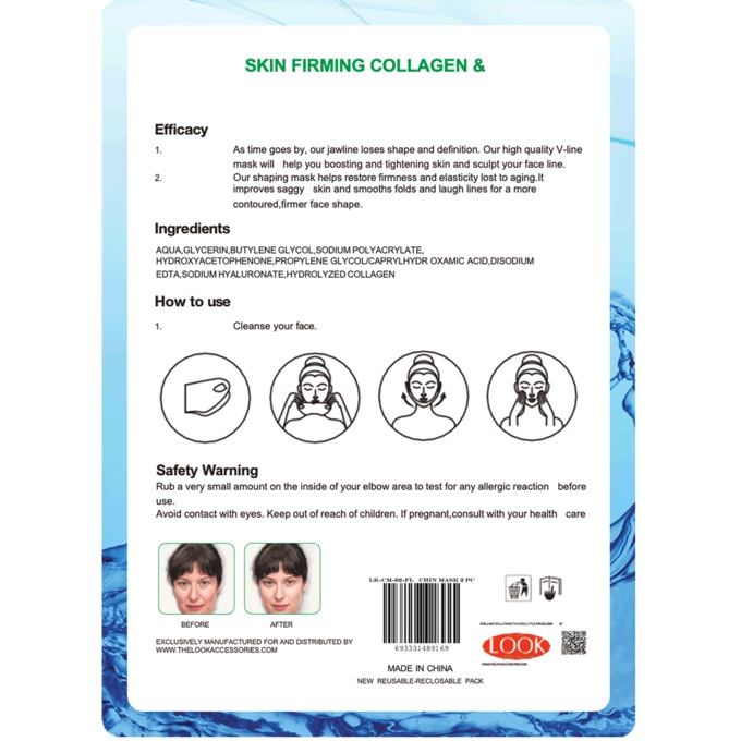 6-Pack Skin Firming Collagen & Hyaluronic Acid Chin Masks, , large