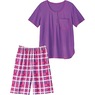 Plaid Knit Shorty PJs, , large
