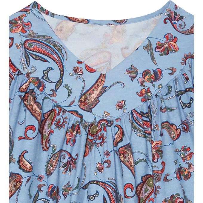 Flannel Nightgown, Blue Paisley, large