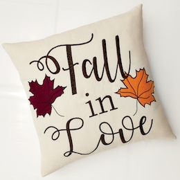 Fall in Love Embroidered Accent Pillow, , large