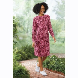 Henley Sweatshirt Dress, , large