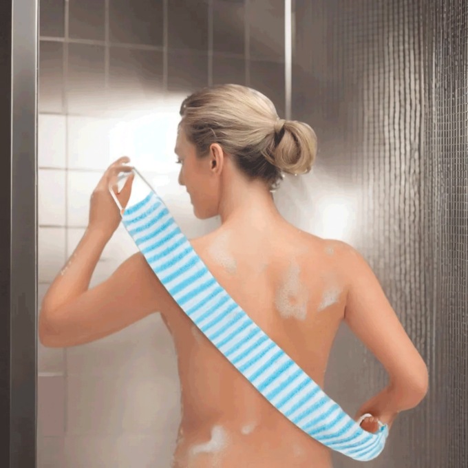 Back Scrubber, Blue White, large