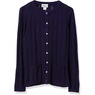 Cable Knit Cardigan, Navy, large