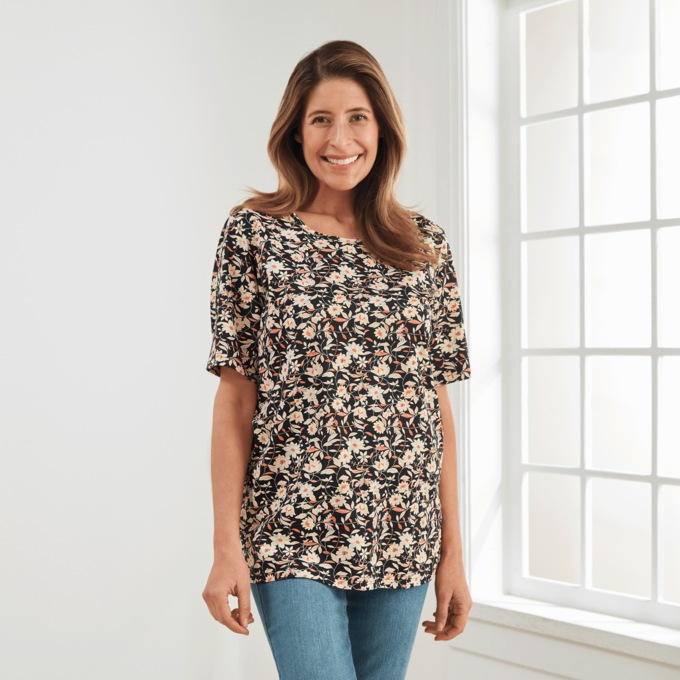 Ultimate Tee, Multi Floral Print, large