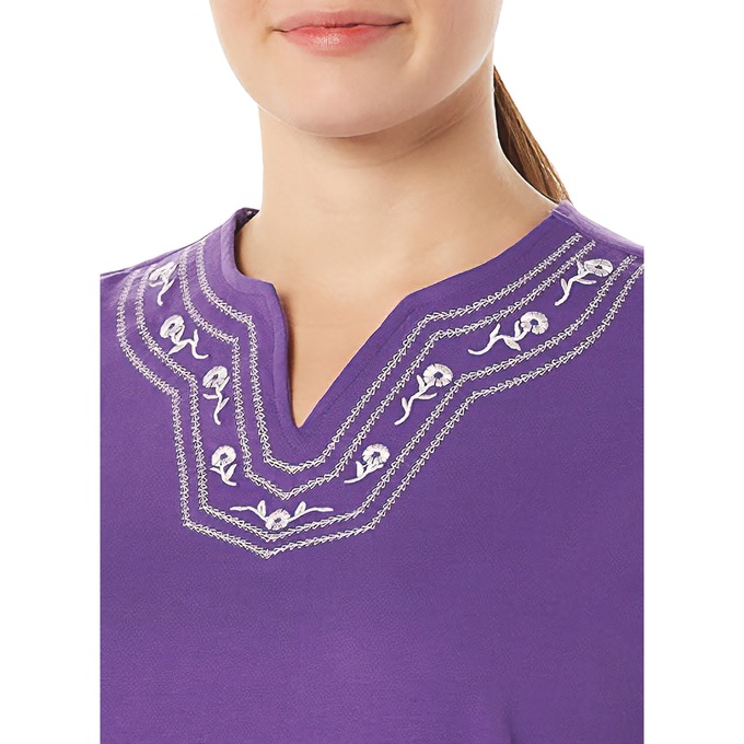 Embroidered Capri Set, Violet, large