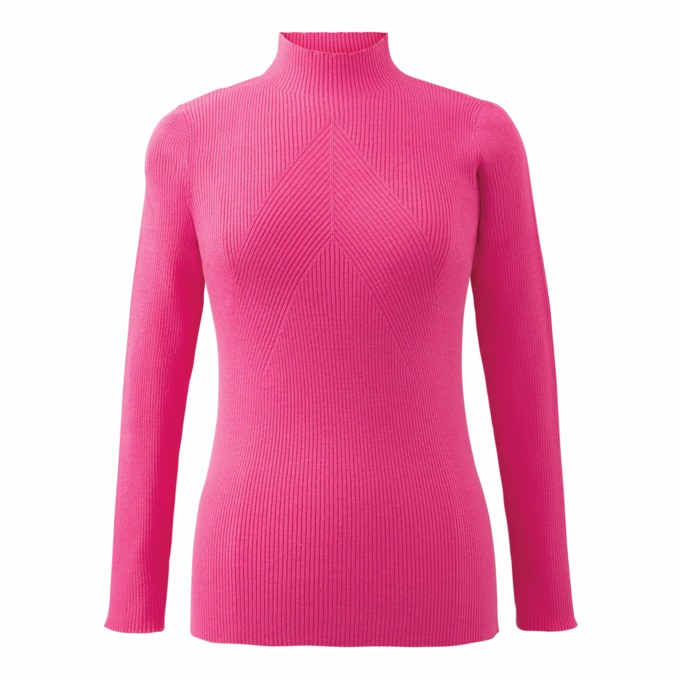 Ribbed Mock Neck Sweater, , large