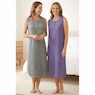 2-Pack Henley Sleeveless Nightshirt, , large
