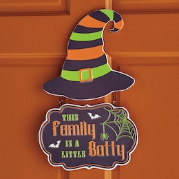 Batty Family Halloween Sign, , large
