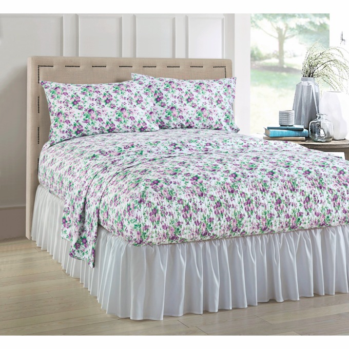 Floral Bed Tite Sheets, Lavender, large