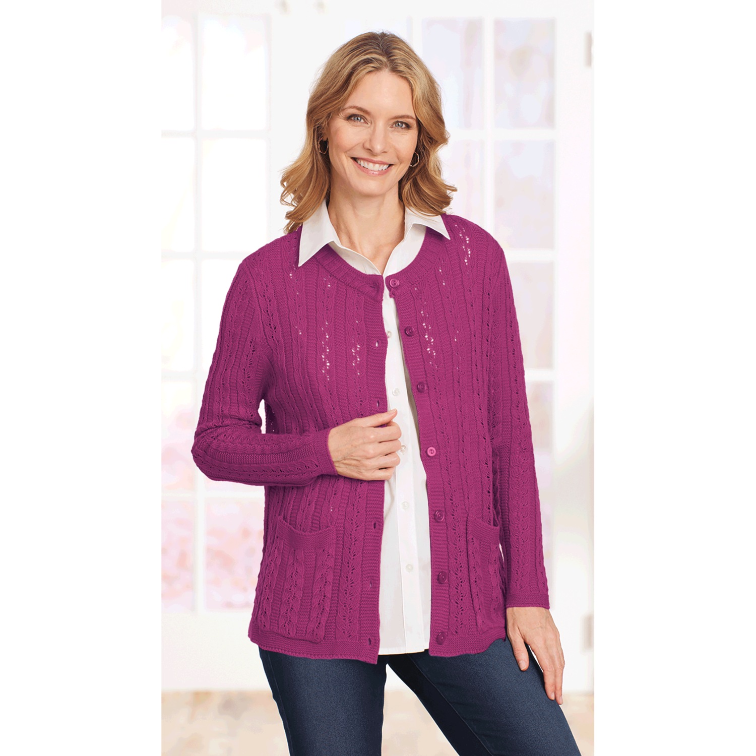 Virsa Cable Knit Sleeveless Cardigan main image 0