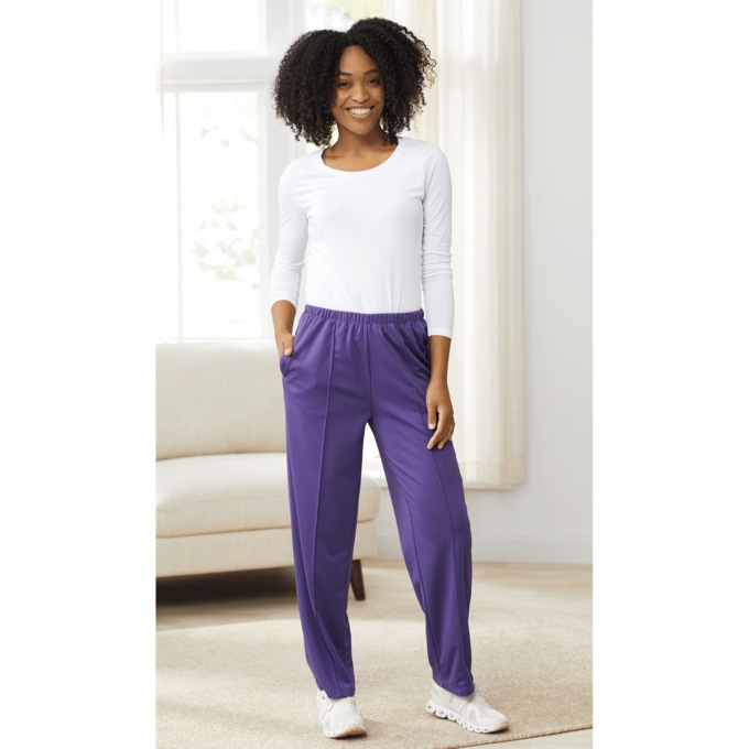 Pintuck Pull-On Knit Pant, , large