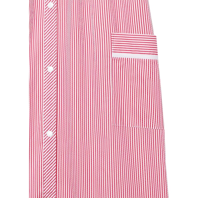 Duster With Embroidered Yoke, Boysenberry Stripe, large