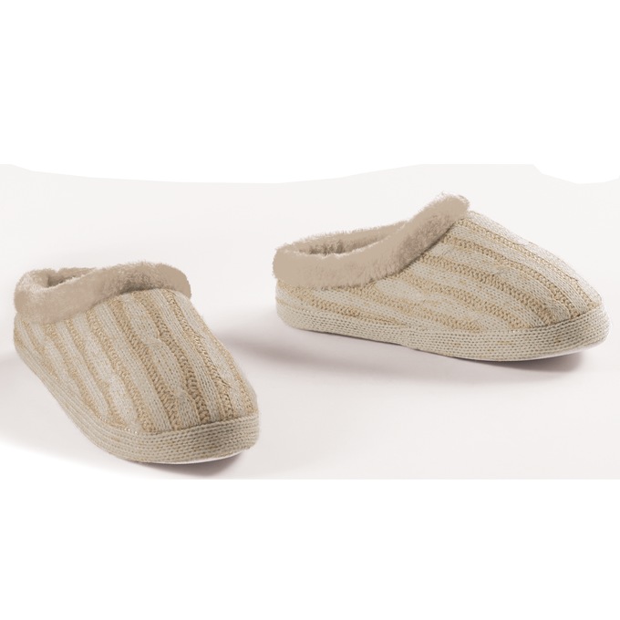 Cable-Knit Slipper, , large