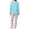 Women's Plaid Flannel PJ Set, Teal, large