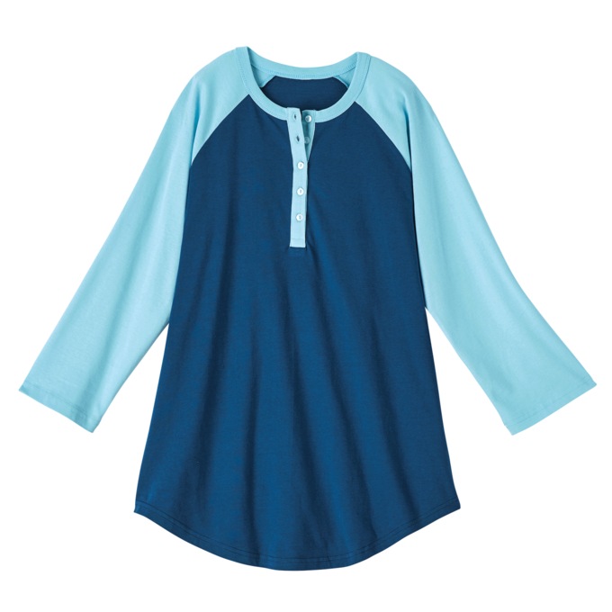 Women's Cotton Henley Baseball Top, , large