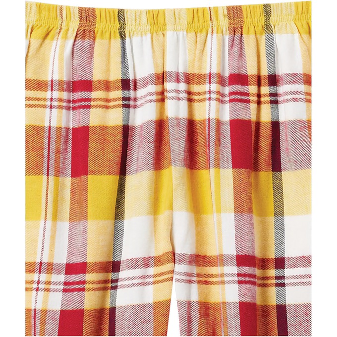 Women's Plaid Flannel PJ Set, Maize, large